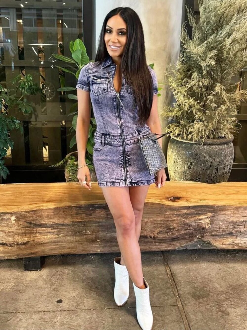 Amanda Uprichard Bianca Dress XS Pink Acid Wash Denim Mini Zip Front NWT - Picture 2 of 7